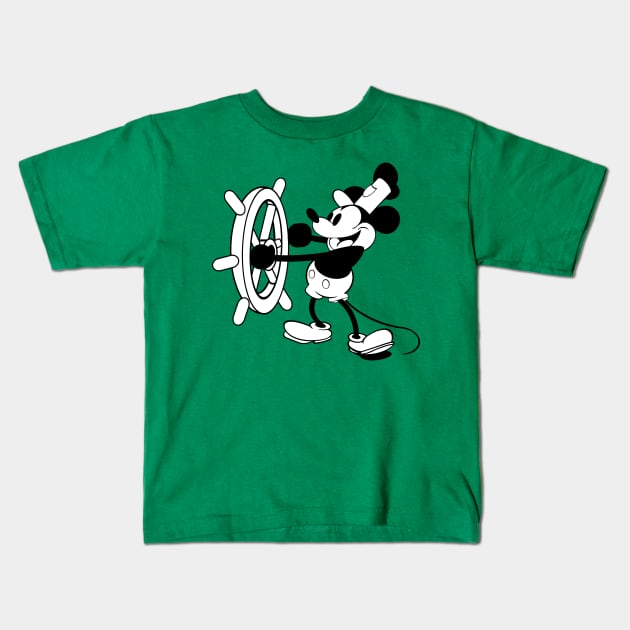 Steamboat Willie Kids T-Shirt by kareemik